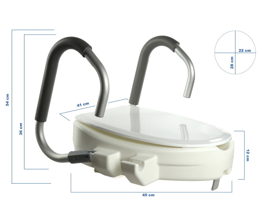 Sollevatore WC 12 cm con Braccioli Ribaltabili