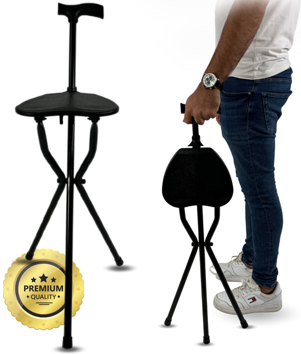 Bastone con Sedile Portatile | Bastoni per Anziani Sedia Pieghevole