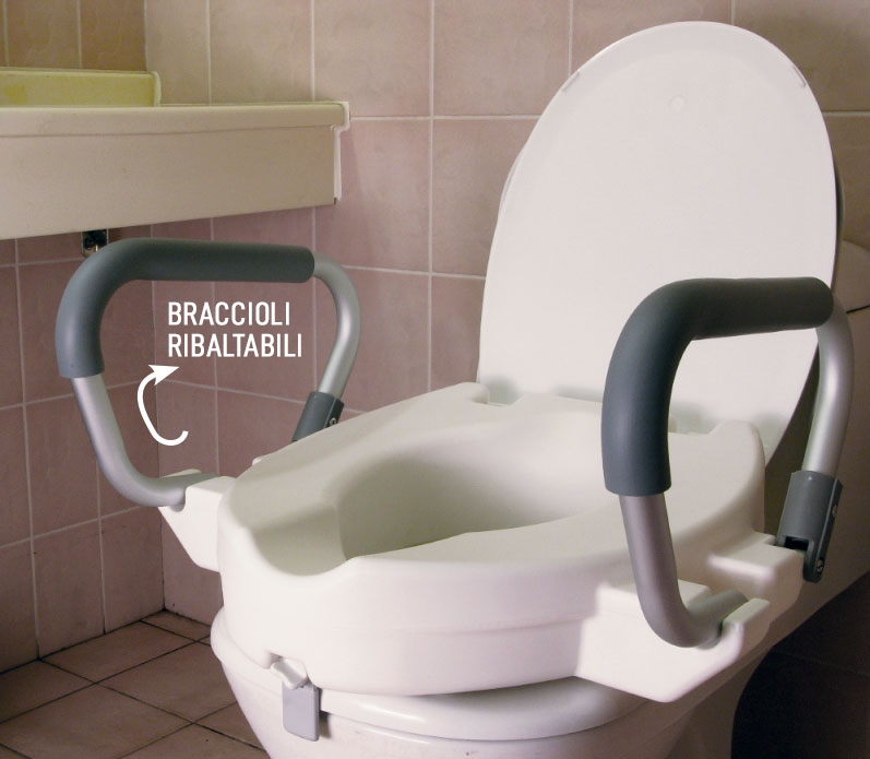 Sollevatore WC 12 cm con Braccioli Ribaltabili