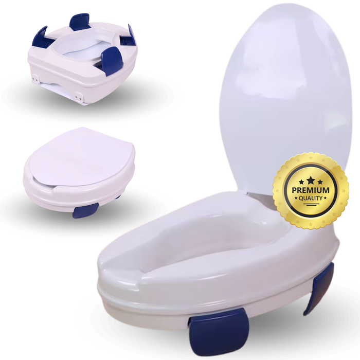 Elevatore WC Adulti 11 cm | Alzatore WC Ortopedico con 4 Clips