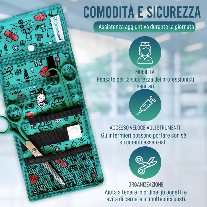 Salva Tasca Infermiera con Scomparti Multipli e Bottone