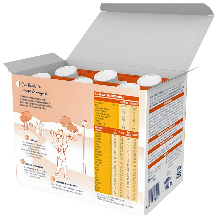 Meritene Confezione da 6 bottiglie Integratore Alimentare | 2 Gusti