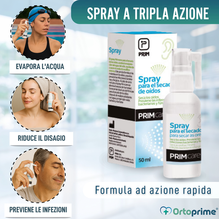 Spray per Asciugare le Orecchie | Soluzione a Tripla Azione