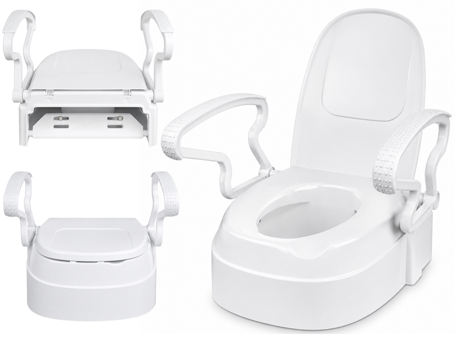 Rialzo WC Regolabile 3 Altezze | Sedile con Coperchio