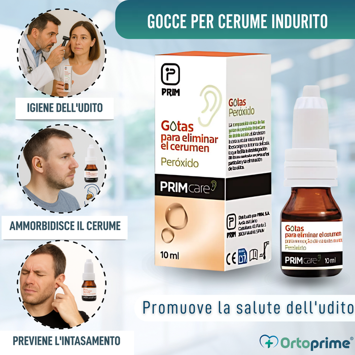 Gocce per Rimuovere il Cerume dalle Orecchie | Perossido 10ml