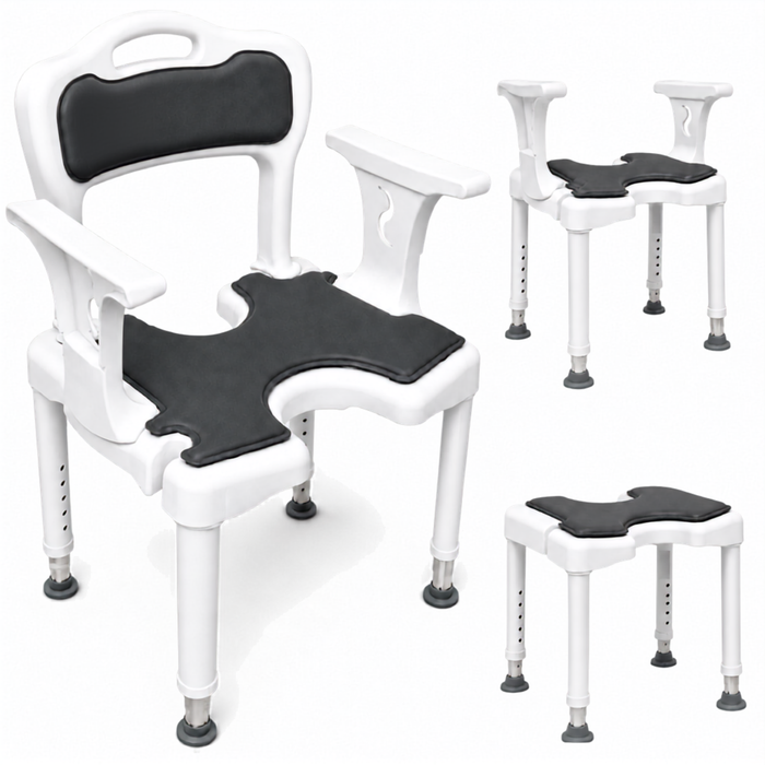 Sedia Doccia 3 in 1 a U | Sgabello Bagno Antiscivolo