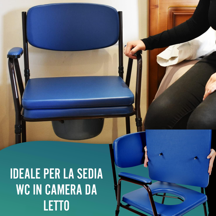 Sedia WC Imbottita con Vaso Portatile