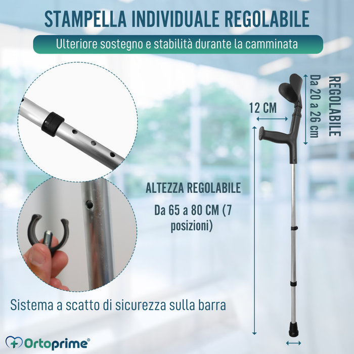 Stampelle Regolabili per Adulti con Copertura in Gesso