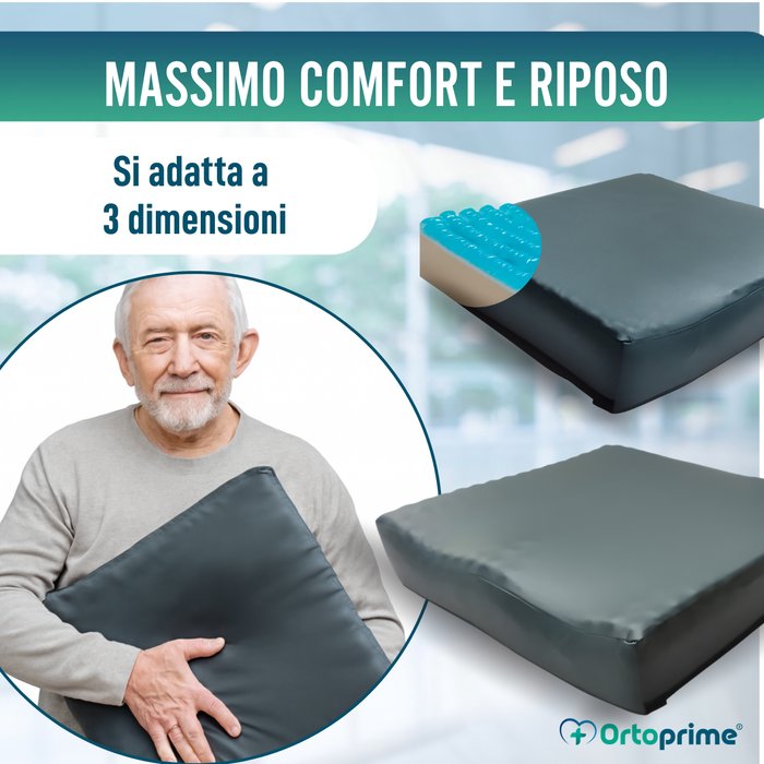Cuscino Antidecubito Visco Gel Zona Ischiatica 85 kg/m3