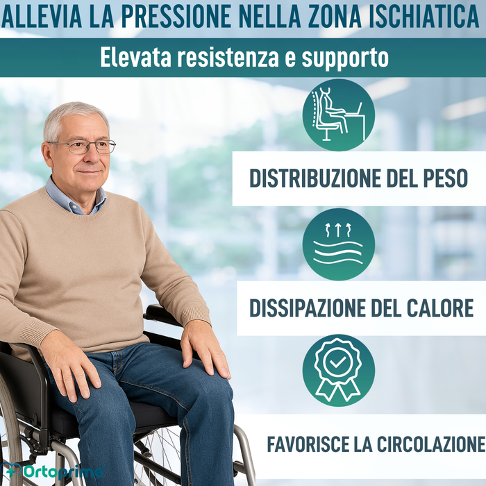 Cuscino Antidecubito Visco Gel Zona Ischiatica 85 kg/m3