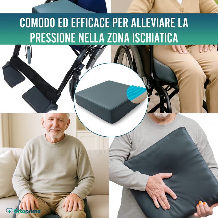 Cuscino Antidecubito Visco Gel Zona Ischiatica 85 kg/m3