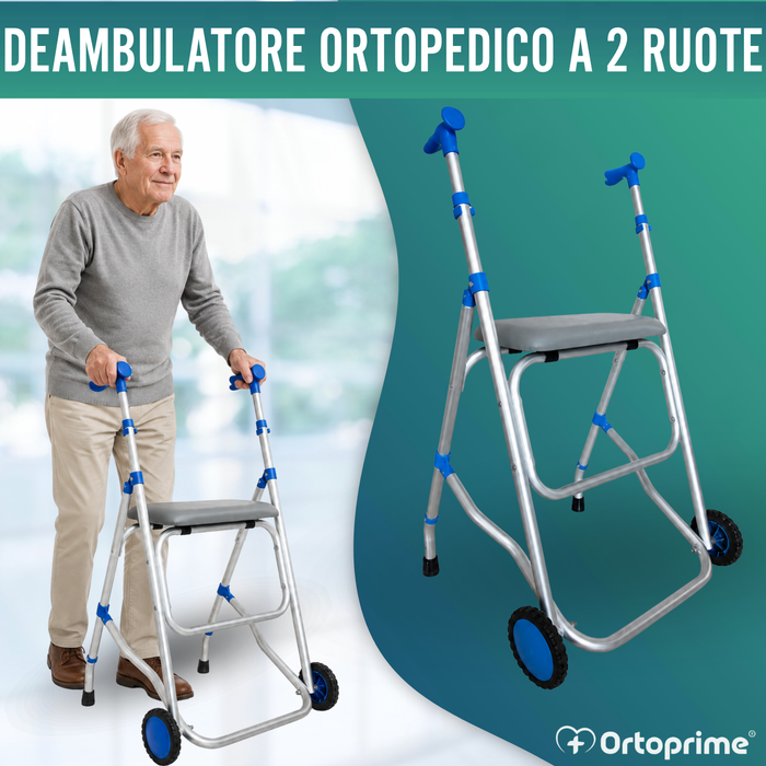 Rollator in Alluminio Pieghevole con Seduta