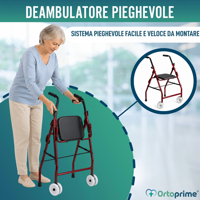 Camminatore Regolabile in Alluminio | Sedia Imbottita