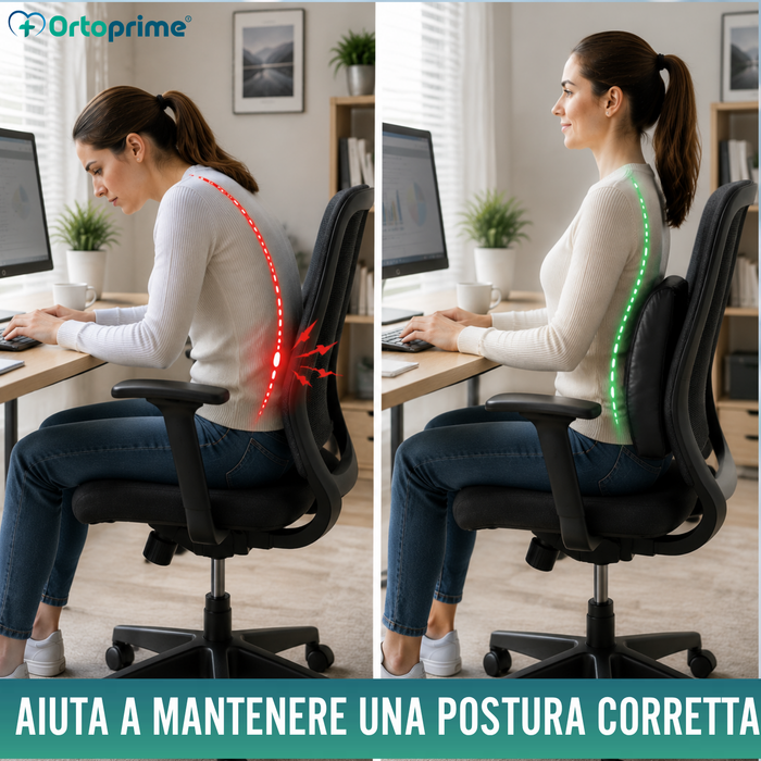 Cuscino Lombare in Schiuma Memory Foam | Nero