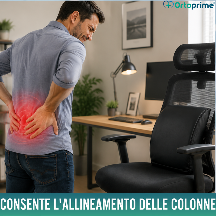 Cuscino Lombare in Schiuma Memory Foam | Nero