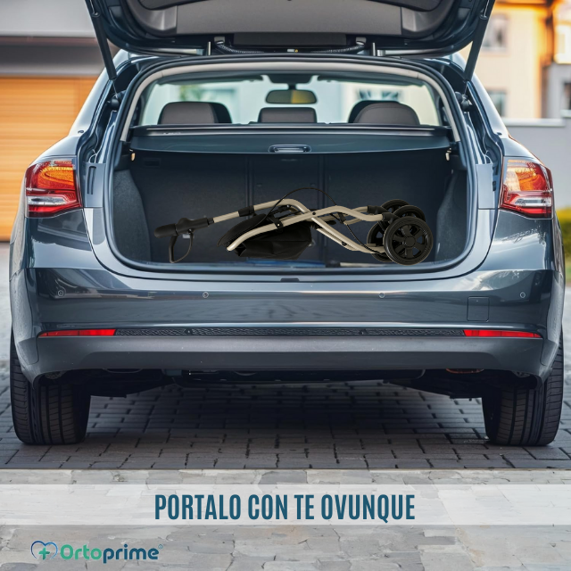 Rollator Pieghevole per Adulti con Carrello Spesa