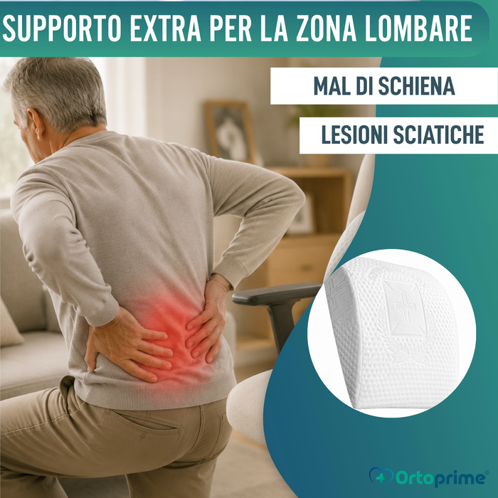 Cuscino Lombare in Memory Foam | Bianco