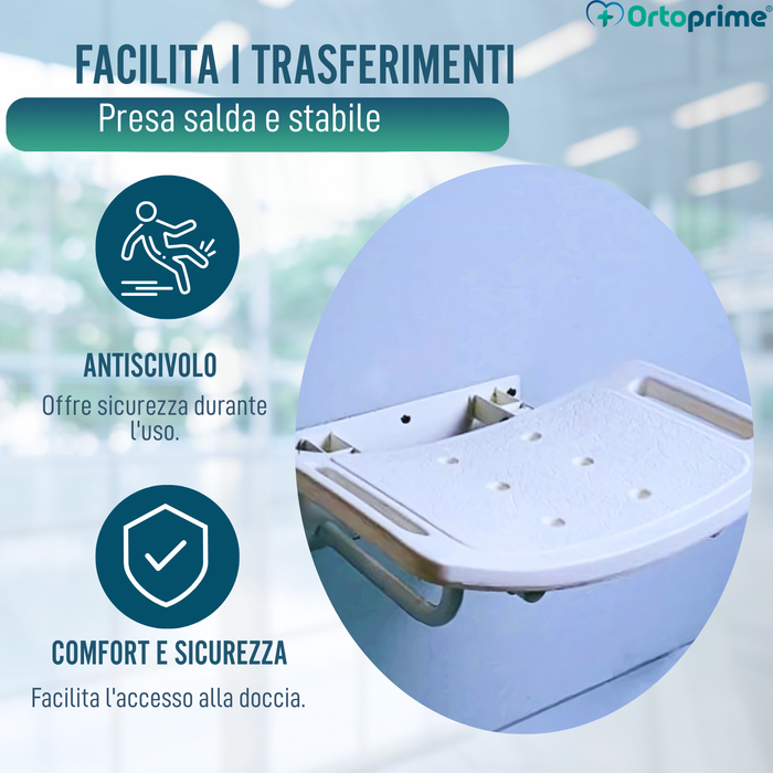 Sgabello a Muro Pieghevole per Doccia | 2 Varianti