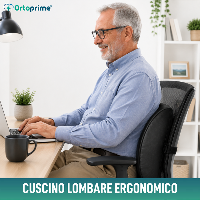 Cuscino Lombare in Schiuma Memory Foam | Nero