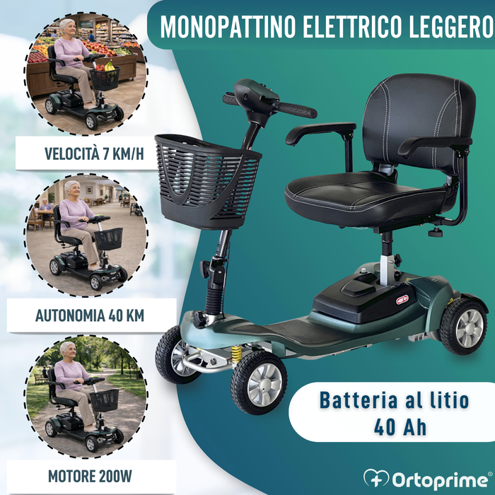 Scooter Elettrico Smontabile | Batteria al Litio 40Ah