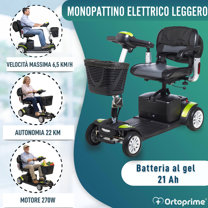 Scooter Elettrico Compatto con Zaino Portaoggetti
