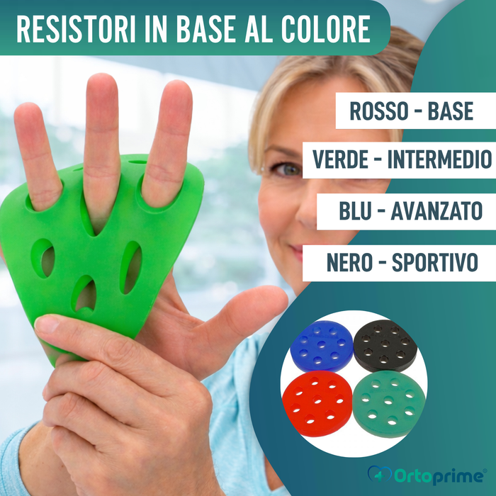 Esercitatore Estensore in Silicone per Dita | 4 Livelli di Resistenza