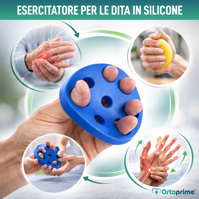 Esercitatore Estensore in Silicone per Dita | 4 Livelli di Resistenza