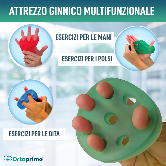 Esercitatore Estensore in Silicone per Dita | 4 Livelli di Resistenza