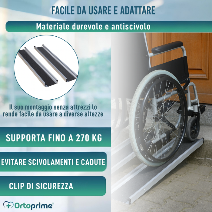 Rampe Telescopiche per Sedia a Ruote 270kg | Resistenti