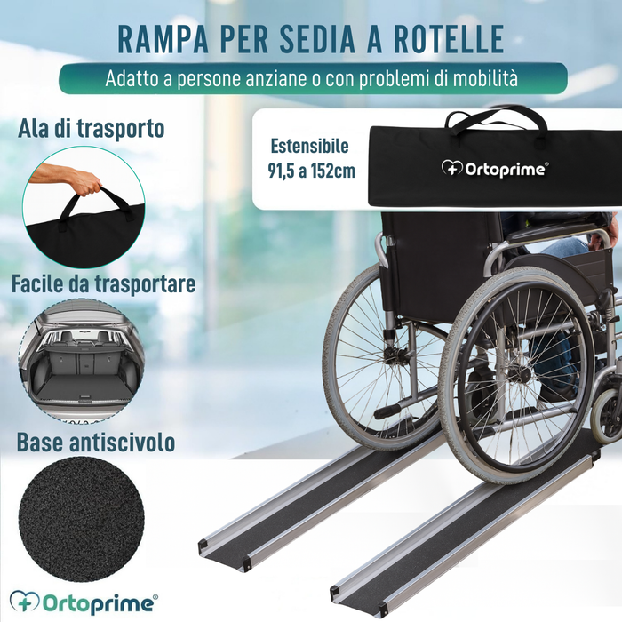 Rampe Telescopiche per Sedia a Ruote 270kg | Resistenti
