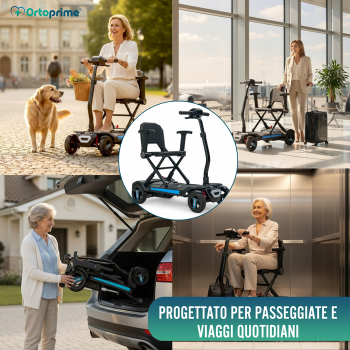 Scooter Elettrico Compatto Trasportabile | Piegamento Elettrico