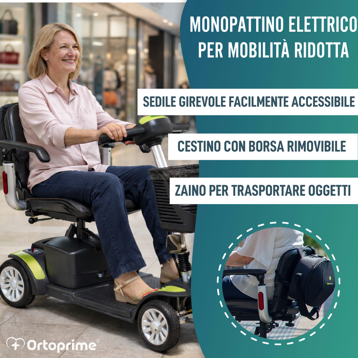 Scooter Elettrico Compatto con Zaino Portaoggetti