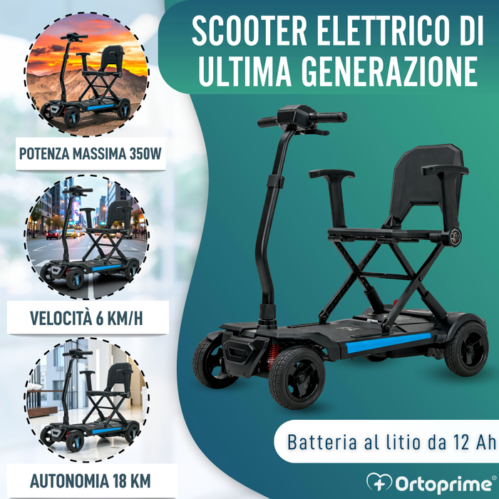 Scooter Elettrico Compatto Trasportabile | Piegamento Elettrico