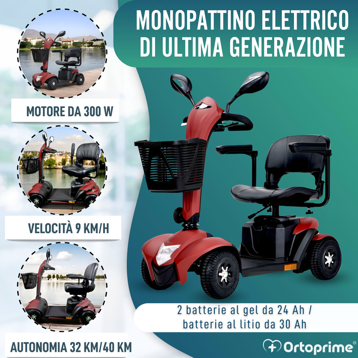 Scooter Elettrico di Ultima Generazione | Ruote Grandi 24cm