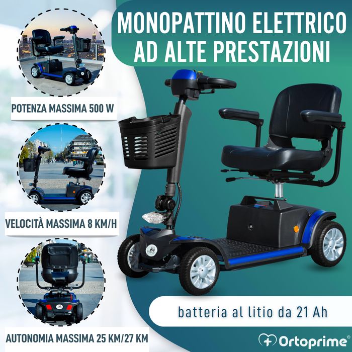 Scooter Elettrico Smontabile con Batteria al Litio Rimovibile