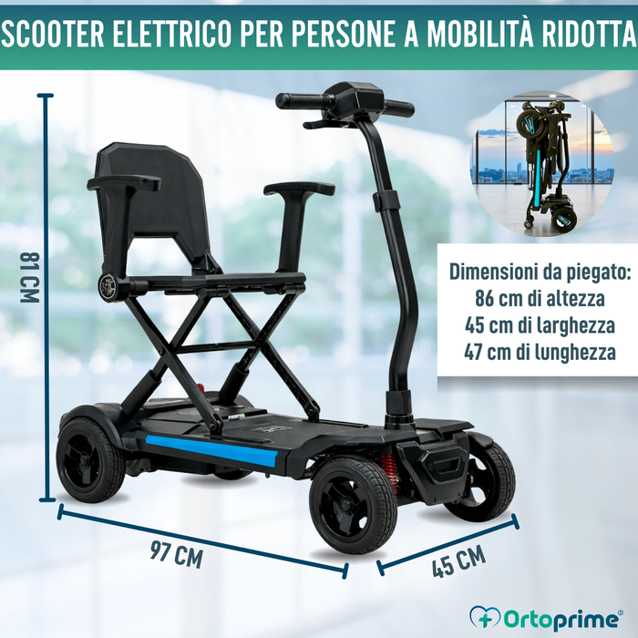 Scooter Elettrico Compatto Trasportabile | Piegamento Elettrico