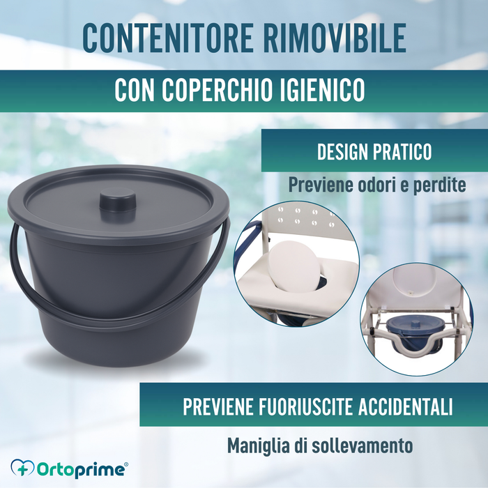 Sedia Doccia WC Adulti Bracci e Piedi Pieghevoli | WC Portatile