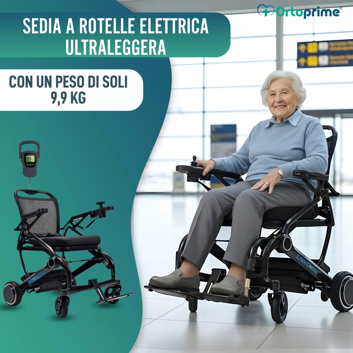 Sedia a Rotelle Elettrica Ultracompatta | Fibra Carbonio