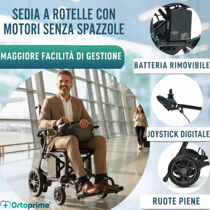 Sedia a Rotelle Elettrica Ultralight con Motori Brushless