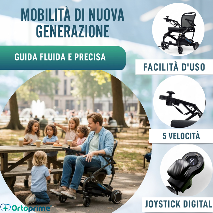 Sedia a Rotelle Elettrica Ultracompatta | Fibra Carbonio