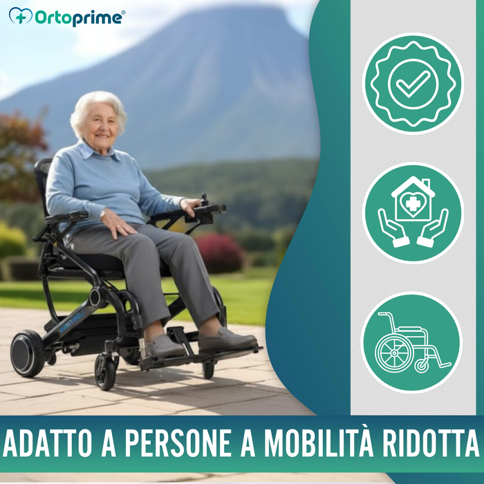 Sedia a Rotelle Elettrica Ultracompatta | Fibra Carbonio
