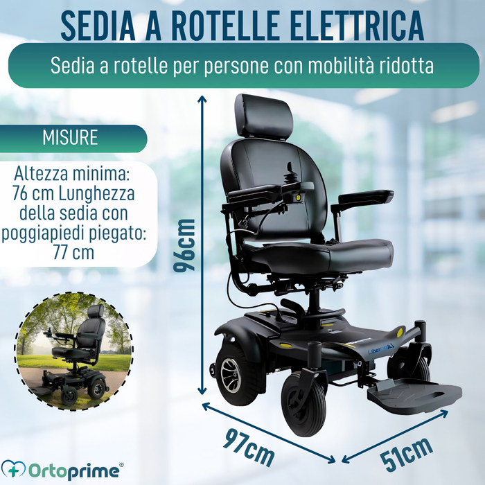 Sedia a Rotelle Elettrica Smontabile con Joystick Digitale