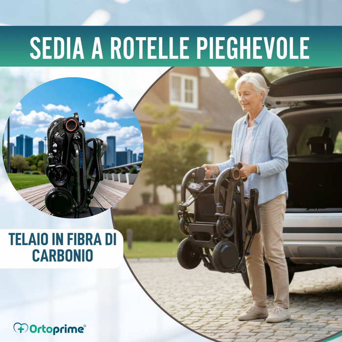 Sedia a Rotelle Elettrica Ultracompatta | Fibra Carbonio