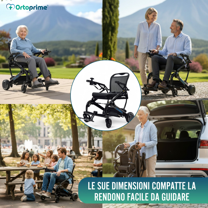 Sedia a Rotelle Elettrica Ultracompatta | Fibra Carbonio