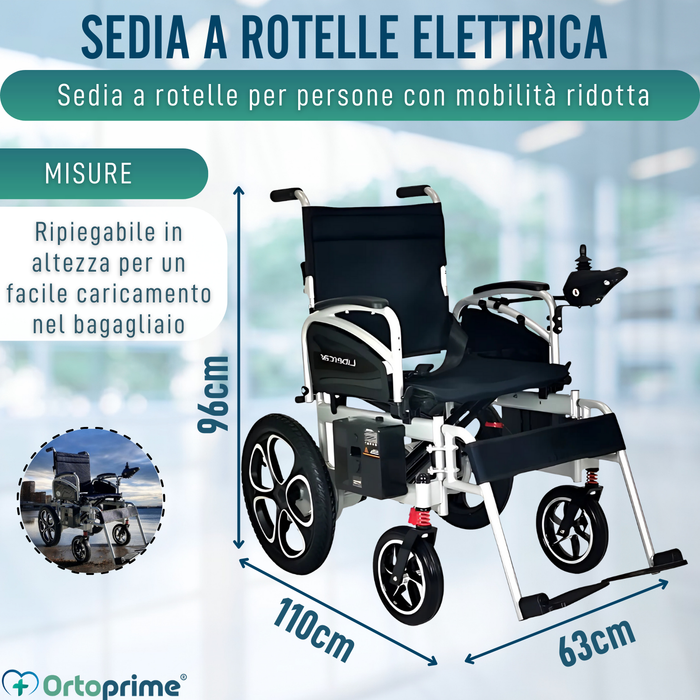 Sedia Elettrica a Rotelle Grandi | Con Batteria al Litio