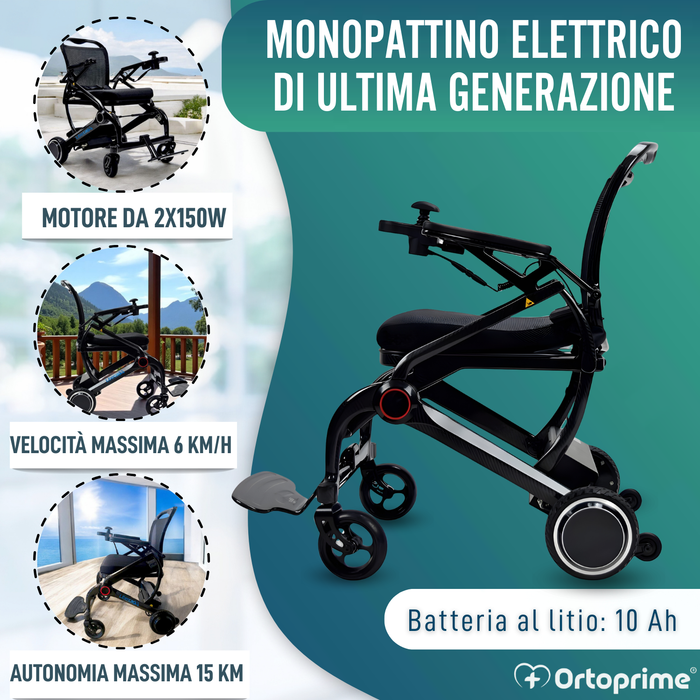 Sedia a Rotelle Elettrica Ultracompatta | Fibra Carbonio