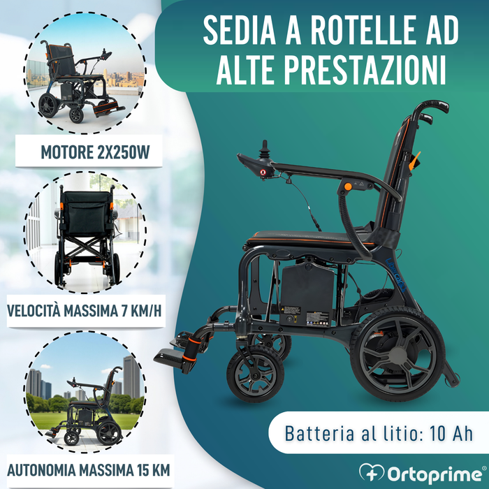 Sedia a Rotelle Elettrica Ultralight con Motori Brushless