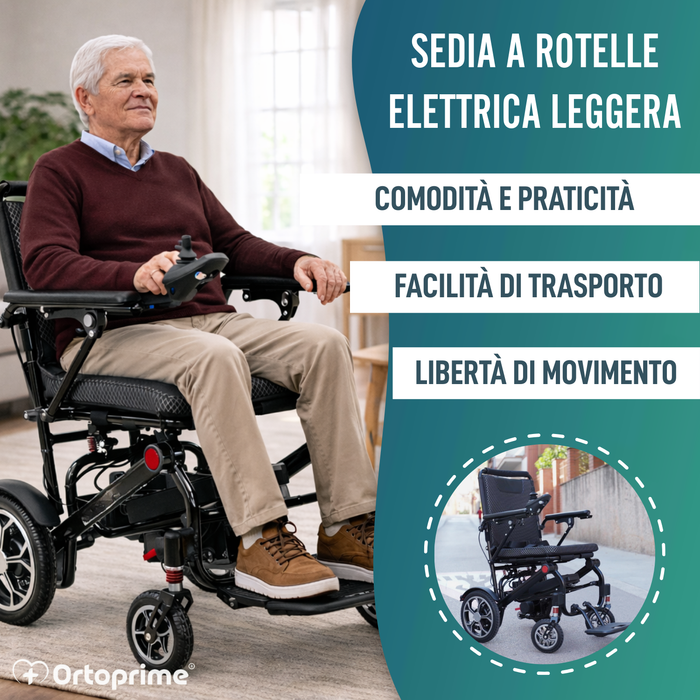 Sedia a Rotelle Elettrica Pieghevole Ultra Leggera | 10Ah