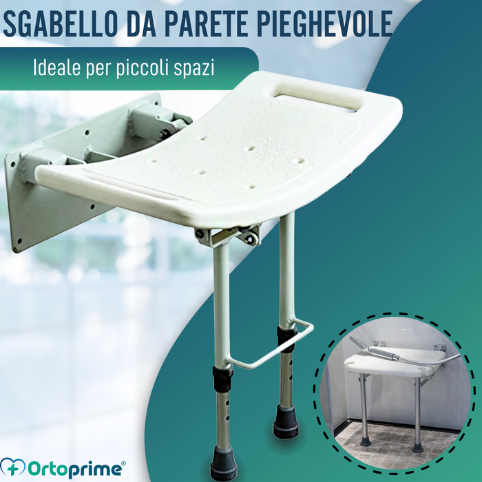 Sgabello a Muro Pieghevole per Doccia | 2 Varianti