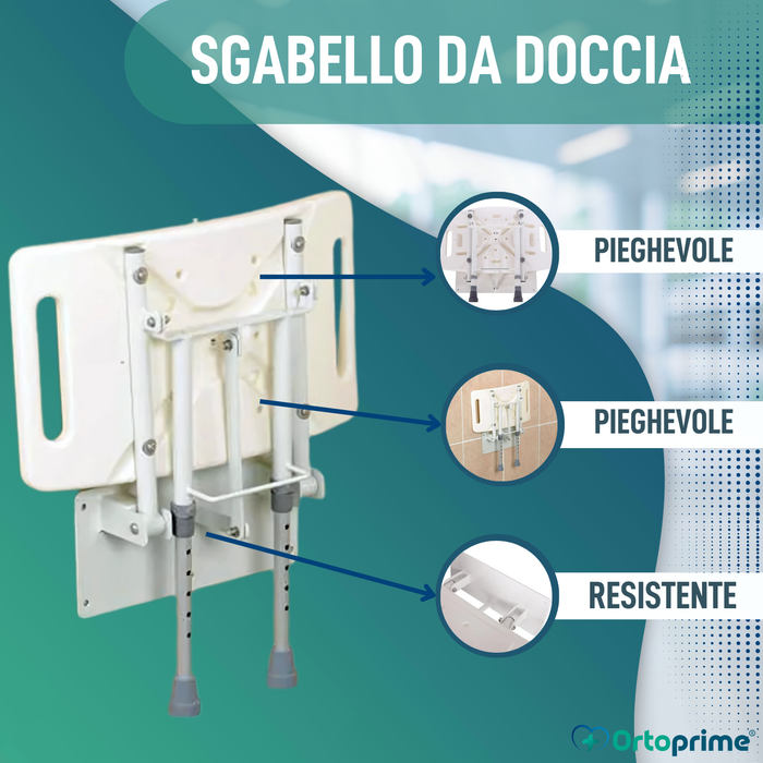 Sgabello a Muro Pieghevole per Doccia | 2 Varianti